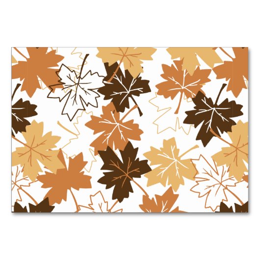 Numéro De Table Golden Brown Automne Motif Blanc Ver (Devant)