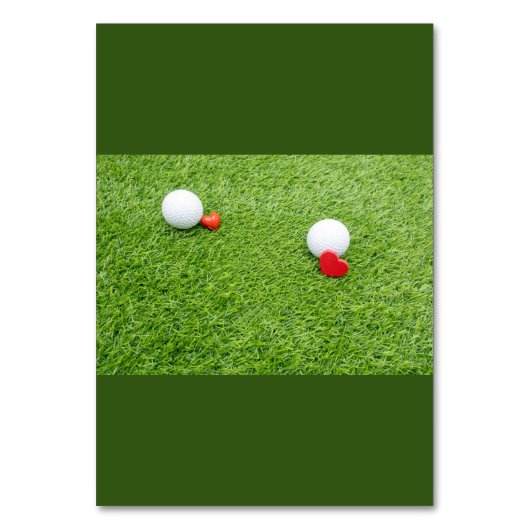 Numéro De Table Golf avec amour sur la table verte (Dos)