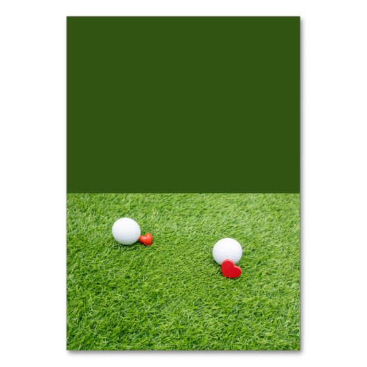 Numéro De Table Golf avec amour sur la table verte (Dos)