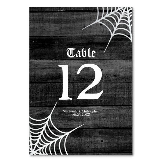 Numéro De Table Goth Rustic Mariage d'Halloween (Par défaut)