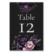 Numéro De Table Gothic Black Floral Wedding Table Numbers (Dos)