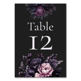 Numéro De Table Gothic Black Floral Wedding Table Numbers