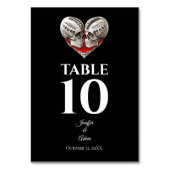 Numéro De Table Gothic Halloween Alternative Wedding (Dos)