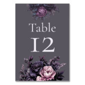 Numéro De Table Gothic Plum Floral Wedding Table Number (Dos)