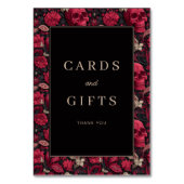 Numéro De Table Gothic Red Floral Skulls Border (Dos)