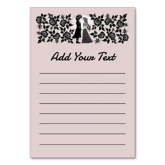 Numéro De Table Gothique Emo Enfants Kiss Valentine's Day (Dos)