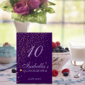 Numéro De Table Gothique Glam Quince parties scintillant violette