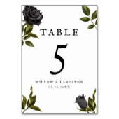 Numéro De Table Gothique Halloween Rose Mariage (Dos)