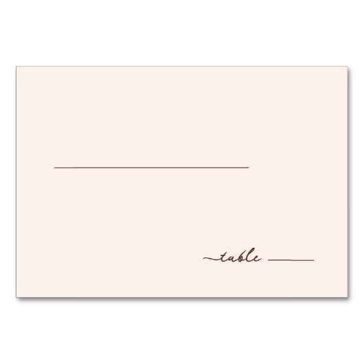 Numéro De Table Graceful Brown Script Line (Devant)