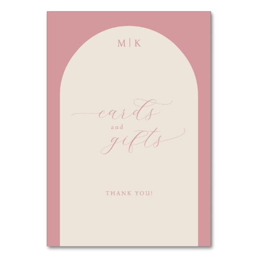 Numéro De Table Graceful Pink Calligraphy Thank You (Par défaut)