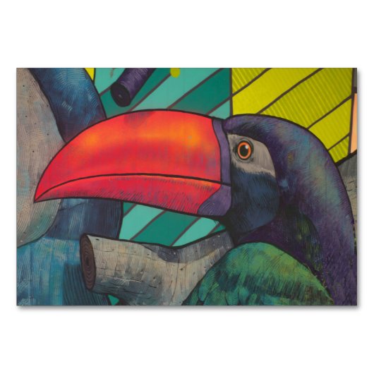 Numéro De Table Graffiti Toucan coloré (Devant)