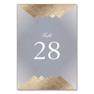 Numéro De Table Graisses d'or gris géométrique par Mariage Numéros
