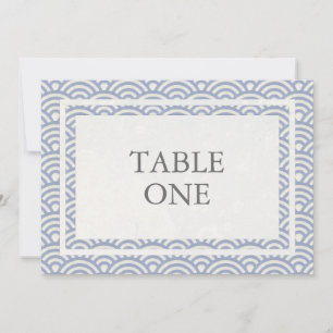 Numéro de table grand avec vagues stylisées Seigha