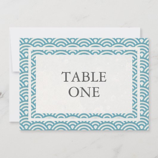 Numéro de table grand avec vagues stylisées Seigha (Devant)