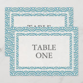 Numéro de table grand avec vagues stylisées Seigha (Devant / Derrière)