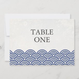 Numéro de table grand avec vagues stylisées Seigha