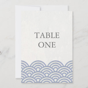 Numéro de table grand avec vagues stylisées Seigha