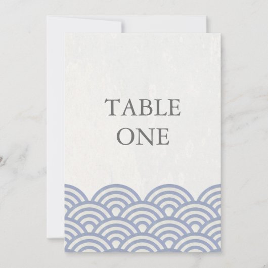 Numéro de table grand avec vagues stylisées Seigha (Devant)