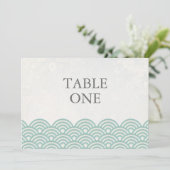 Numéro de table grand avec vagues stylisées Seigha (Debout devant)