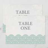 Numéro de table grand avec vagues stylisées Seigha (Devant / Derrière)