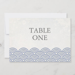 Numéro de table grand avec vagues stylisées Seigha