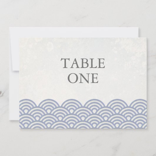 Numéro de table grand avec vagues stylisées Seigha (Devant)