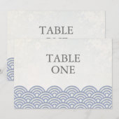 Numéro de table grand avec vagues stylisées Seigha (Devant / Derrière)
