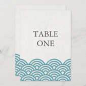 Numéro de table grand avec vagues stylisées Seigha (Devant / Derrière)