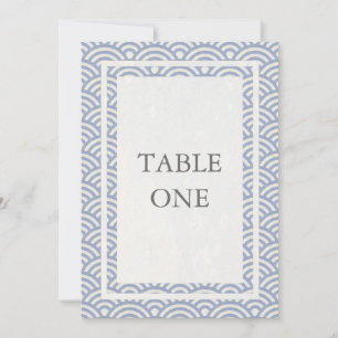 Numéro de table grand avec vagues stylisées Seigha