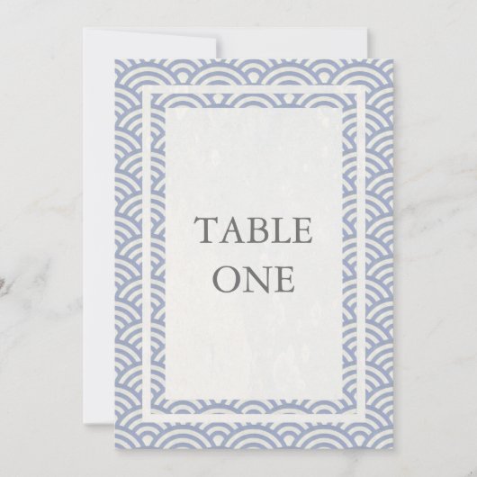 Numéro de table grand avec vagues stylisées Seigha (Devant)