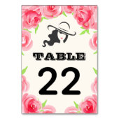 Numéro De Table Grand Casquette Rose d'aquarelle Derby Party (Dos)