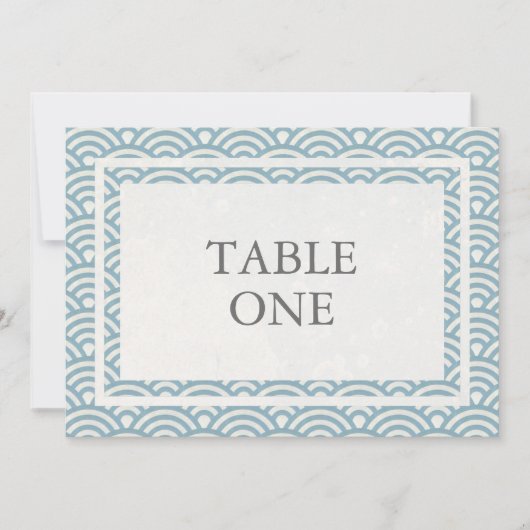 Numéro de table grand format avec vagues stylisées (Devant)