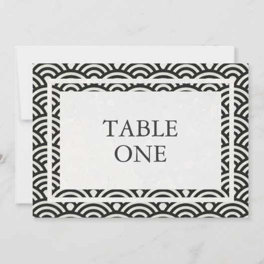 Numéro de table grand format avec vagues stylisées (Dos)