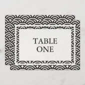Numéro de table grand format avec vagues stylisées (Devant / Derrière)
