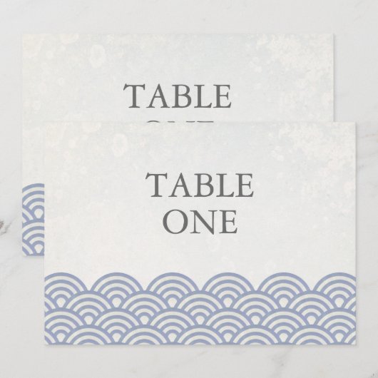 Numéro de table grand format avec vagues stylisées (Devant / Derrière)