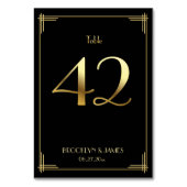Numéro De Table Grand Gatsby Art Déco Tableau Numéro 42 Or Noir (Dos)