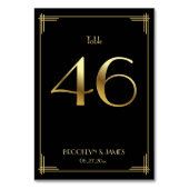 Numéro De Table Grand Gatsby Art Déco Tableau Numéro 46 Or Noir (Dos)