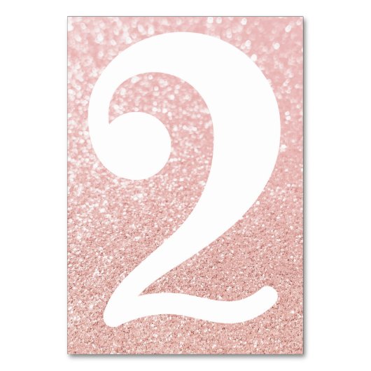 Numéro De Table Grand nombre moderne Faux Rose Gold Bokeh Parties  (Par défaut)