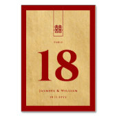 Numéro De Table Grand Rectangle double Xi Golden Mariage chinois (Par défaut)