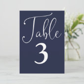 Numéro de table grand simple bleu marine élégant (Debout devant)