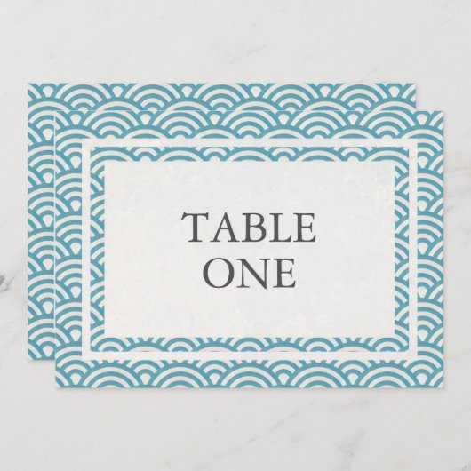 Numéro de table grand style vagues Seigha japonais (Devant / Derrière)