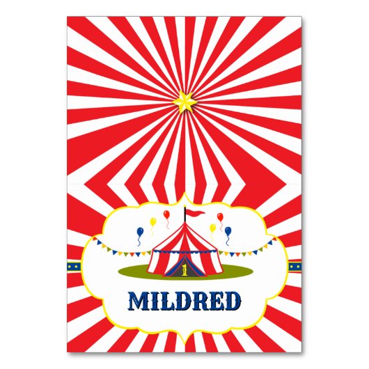 Numéro De Table Grand Top Carnaval de cirque 1er Anniversaire Cart (Par défaut)