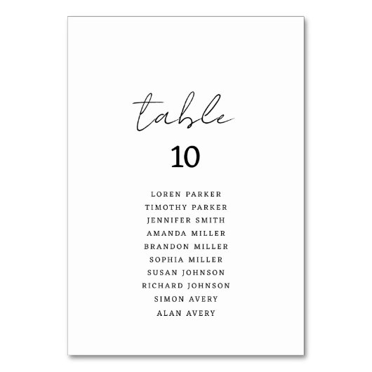 Numéro De Table Graphique de placement de mariage à l'écriture man (Par défaut)