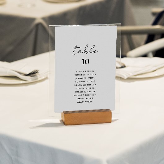Numéro De Table Graphique de placement de mariage à l'écriture man
