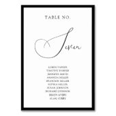 Numéro De Table Graphique de placement de mariage avec écriture à (Dos)