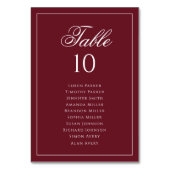 Numéro De Table Graphique de placement de mariage élégant et forme (Dos)