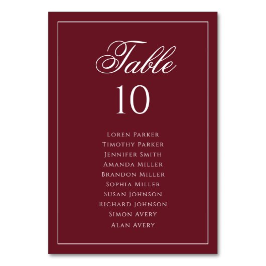 Numéro De Table Graphique de placement de mariage élégant et forme (Par défaut)