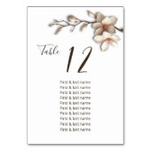 Numéro De Table Graphique de placement de mariage Fleurs de Magnol (Dos)