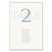 Numéro De Table Graphique de table de mariage bleu poussiéreux Num (Dos)