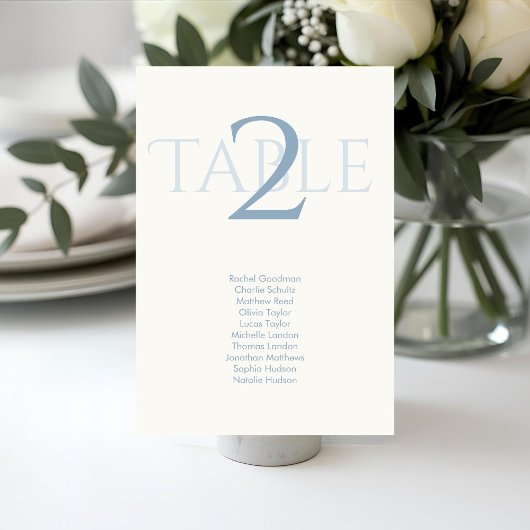 Numéro De Table Graphique de table de mariage bleu poussiéreux Num